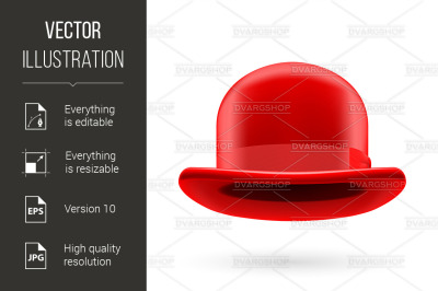 Red bowler hat