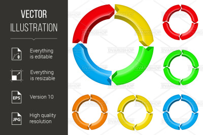 Set of arrow circles