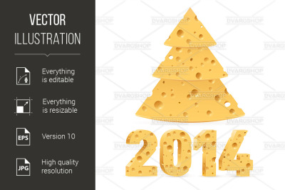 Cheese New Year symbols.