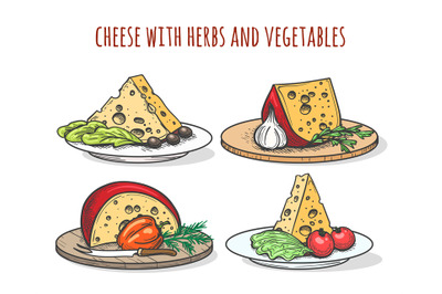 Cheese with herbs and vegetables