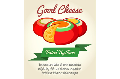 Cheese product retro poster