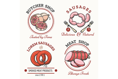 Sausages logo set