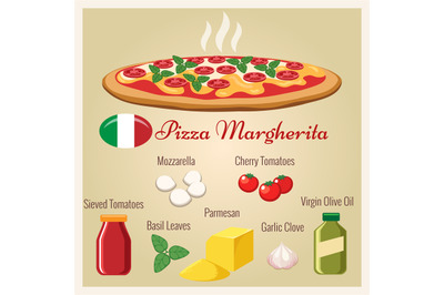 Pizza margherita illustration