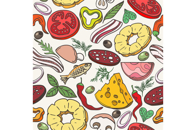 Pizza ingredients pattern