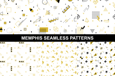 Geometric memphis patterns, seamless
