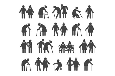 Elderly people icons