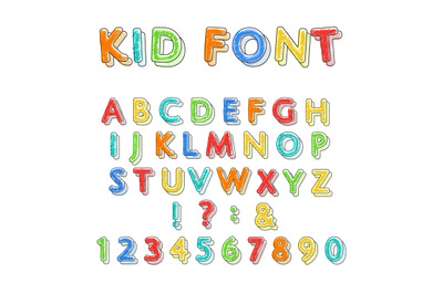 Colorful doodle alphabet