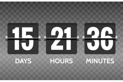 Flip countdown timer numbers on transparent