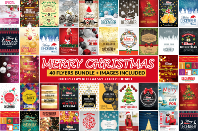 40 Christmas Event Flyer Bundle