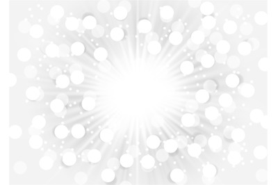 Abstract bokeh sunburst on white background