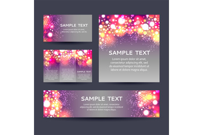 Set of bokeh backgrounds flyers