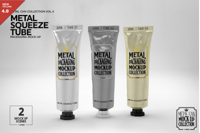Metal Squeeze Tubes Packaging Mockup