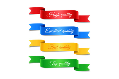 Decorative arrow ribbons with text set