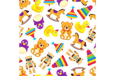 Popular baby toys seamless pattern