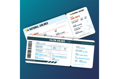 Vector travelling concept with airline boarding pass tickets