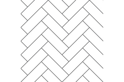 Outline vintage wooden floor herringbone parquet vector seamless patte