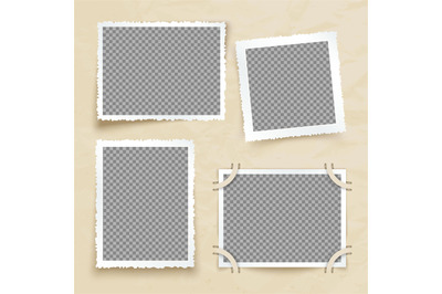 Old victorian image frames. Vintage photo borders vector set