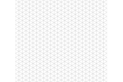 Isometric line seamless vector grid. Triangular geometric repeat backg