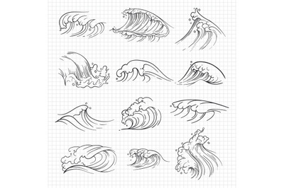 Sketch of expressive ocean waves