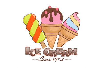 Cartoon ice cream logo