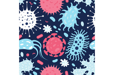Seamless texture of doodle microbes