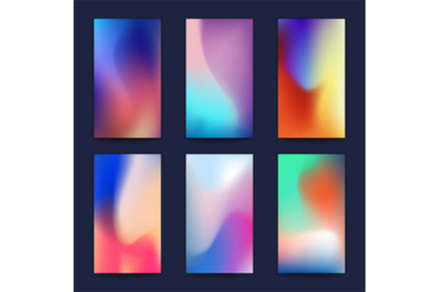 Abstract fluid 3d shapes vector trendy liquid colors backgrounds set