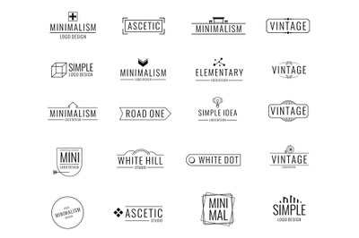 Modern minimal business vector logos. Brand emblem in minimalism desig