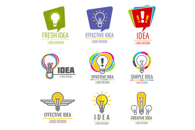 Creative idea vector business logo set