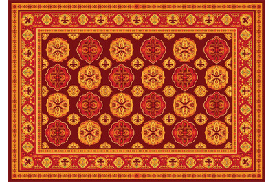 Vintage persian floor carpet vector illustration