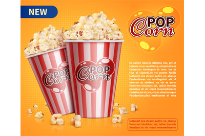 Classic popcorn movie theater snacks vector promotional background