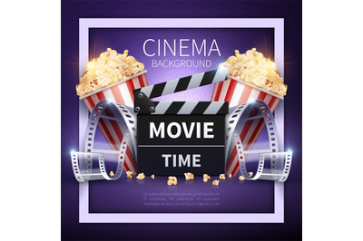 Cinema vector poster. Online movies and entertainment industry backgro