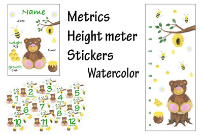 Metric height meter stickers