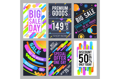 Modern and trendy sale banners with discount and offers. Fashion shopp