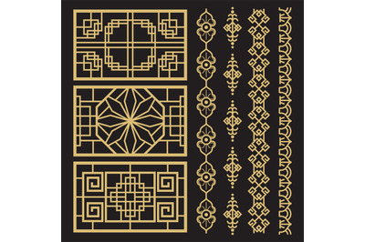 Chinese decoration, traditional antique korean borders and frames