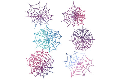 Colorful spider web isolated