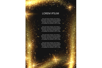 Vector golden glittering magic sparkle poster design