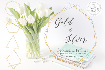 Gold &amp; Silver Geometric Frames