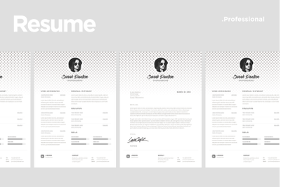 Clean Resume Template match With Cover Letter