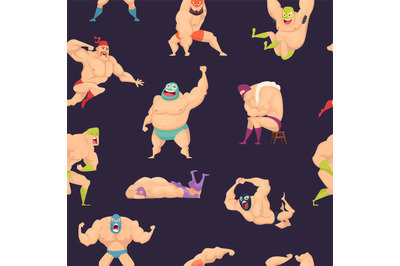 Libre wrestlers pattern. Martial mexican fighters in mask luchador sup