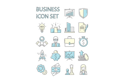 Colored business icon. Responsive symbols set data perfection speaker