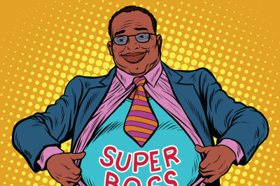 African American businessman super boss