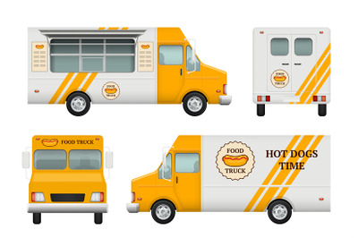 Mobile restaurant identity. Business tools of corporate style for fast