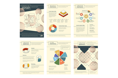 Annual report template. Report business company presentation banner fl