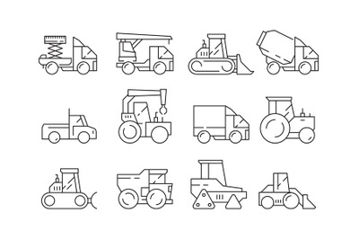 Construction vehicles. Heavy machinery for builders trucks lifting cra