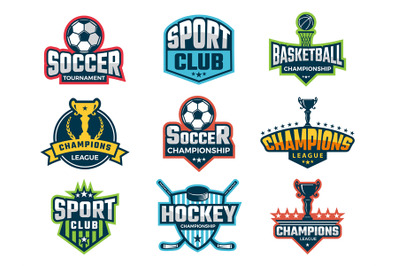 Sport emblem. Super star world cup competition badges logos and vector