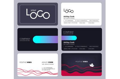 Visiting cards. Business style office identity personal cards design v