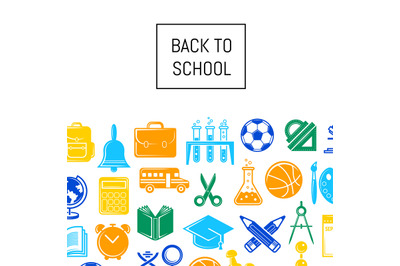 Vector back to school stationery background illustration