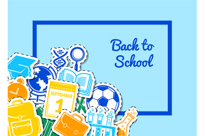 Vector back to school stationery background illustration