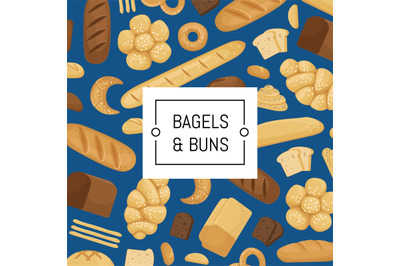 Vector cartoon bakery elements background banner and poster