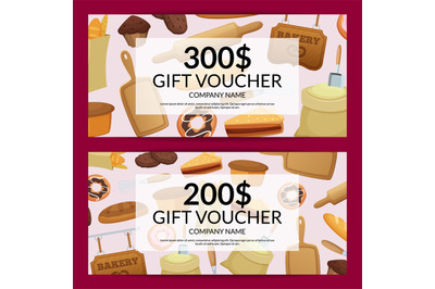 Vector cartoon bakery discount or gift illustration